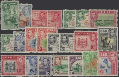 King George VI, Fiji 1938-55, ½d - £1, SG 249-266b