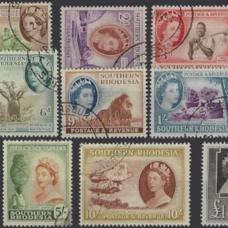 QE II, Southern Rhodesia 1953, ½d - £1, SG 78 - 91