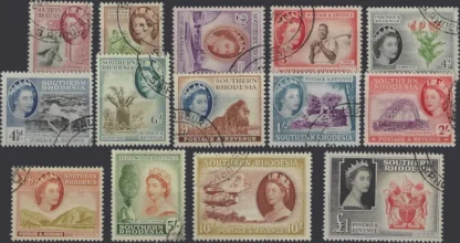 QE II, Southern Rhodesia 1953, ½d - £1, SG 78 - 91