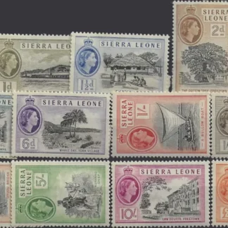 QE II, Sierra Leone 1956-61, ½d - £1, SG 210 - 22