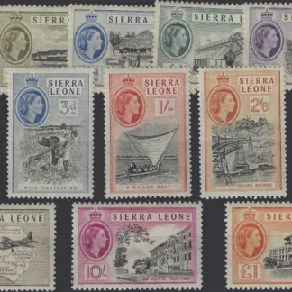 Queen Elizabeth II, Sierra Leone 1956, ½d - £1, SG 210 - 22