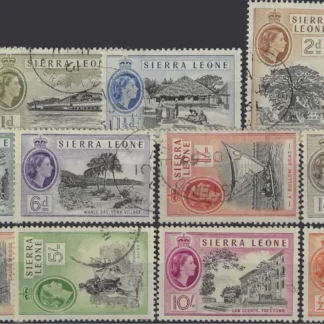 QE II, Sierra Leone 1956-61, ½d - £1, SG 210 - 22