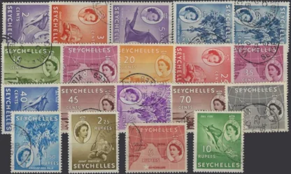 QE II, Seychelles 1954-61, 2c - 10Ru, SG 174 - 88