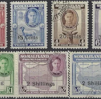 KEVI, Somaliland Protectorate 1951, 5c - 5/-, SG 125 - 35