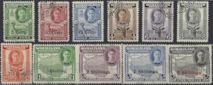 KEVI, Somaliland Protectorate 1951, 5c - 5/-, SG 125 - 35