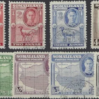 KEVI, Somaliland Protectorate 1942, ½An - 5Rs, SG 105 - 16
