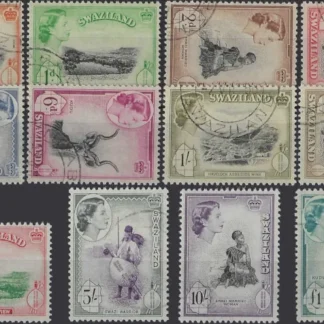 Queen Elizabeth II, Swaziland 1956, ½d - £1, SG 53 - 64