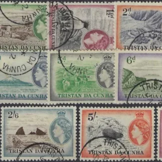 QE II, Tristan Da Cunha 1954, ½d - 10/-, SG 14 - 27