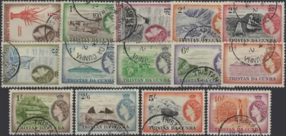 QE II, Tristan Da Cunha 1954, ½d - 10/-, SG 14 - 27