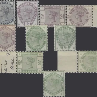 Queen Victoria, Great Britain 1883-84, ½d-1/-, SG 187-196