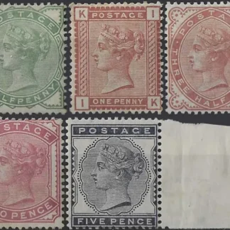 Queen Victoria, Great Britain 1880-01, ½d-5d, SG 164-169