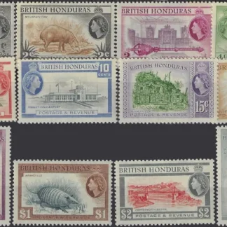 Queen Elizabeth II, British Honduras 1953, 1c-$5, SG 179-90