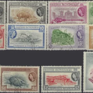 Queen Elizabeth II, British Honduras 1953, 1c-$5, SG 179-90