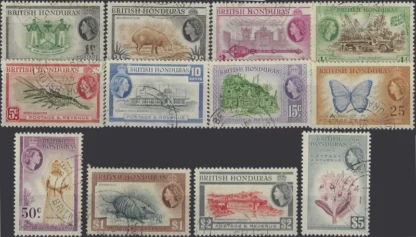 Queen Elizabeth II, British Honduras 1953, 1c-$5, SG 179-90