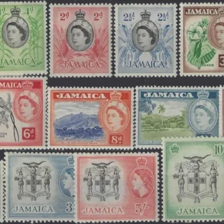 Queen Elizabeth II, Jamaica 1956-58, ½d-£1, SG 159-74