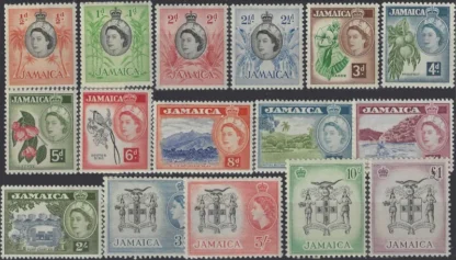 Queen Elizabeth II, Jamaica 1956-58, ½d-£1, SG 159-74