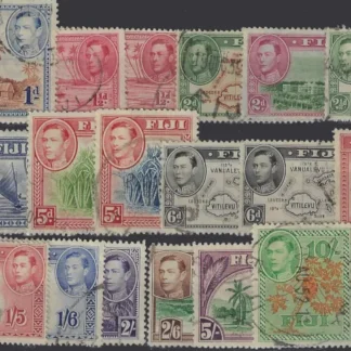 King Edward VII, Fiji 1938, ½d-£1, SG 249-66b