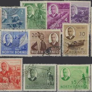 King Edward VII, North Borneo 1950, 1c-$10, SG 356-70
