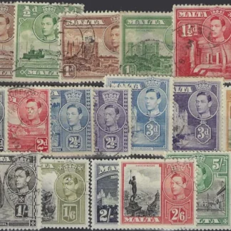 Kind Edward VII, Malta 1938, 1f -10/-, SG 217-31