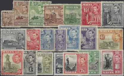 Kind Edward VII, Malta 1938, 1f -10/-, SG 217-31