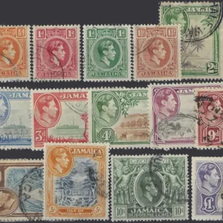 Kind Edward VII, Jamaica 1938, ½d-£1, SG 121-33a