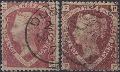 Queen Victoria, Great Britain 1870 - 74, 1½d, SG 51, 52