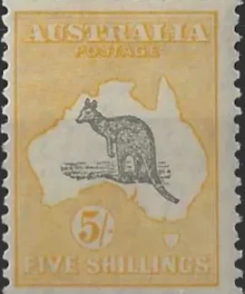 Kangaroos, Australia 1929 - 30, 5/- SM WMK, SG 111