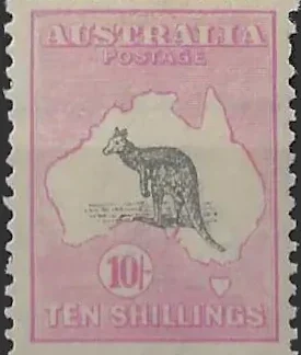 Kangaroos, Australia 1915 - 24, 10/- 3rd WMK, SG 43