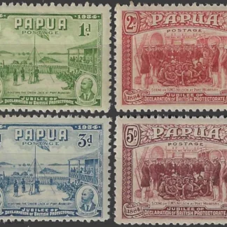 Jubilee, Papua 1934, 1d - 5d, SG 146 - 49