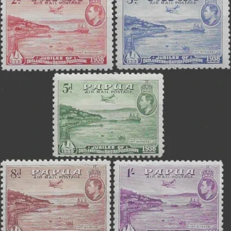 Air Mail Pictorials, Papua 1938, 2d - 1/-, SG 158 - 67