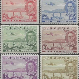 Air Mail Pictorials, Papua 1939 - 1, 2d - 1/6, SG 163 - 8