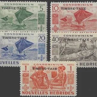 Postage Due, New Hebrides Islands 1953, 5c - 1Fr, SG F92-6