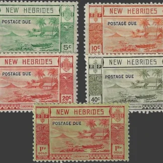 Postage Due, New Hebrides Islands 1938, 5c - 1Fr, SG D6-10