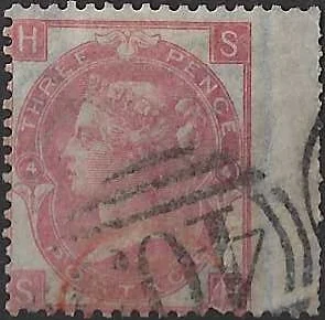 Queen Victoria, GB 1865, 3d Large Garter WMK, SG 92