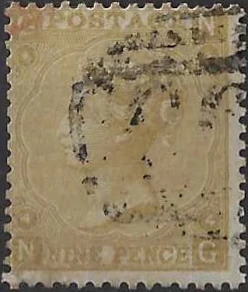 Queen Victoria, Great Britain 1865, 9d, SG 98