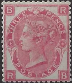 Queen Victoria, GB 1867, 3d Spray of Rose WMK, SG 102