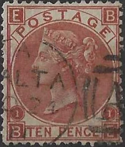 Queen Victoria, Great Britain 1867, 10d, SG 114