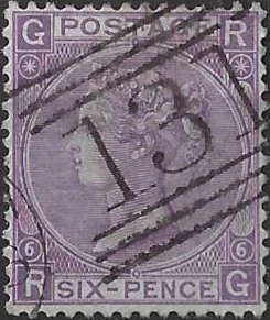 Queen Victoria, Great Britain 1868, 6d, SG 107