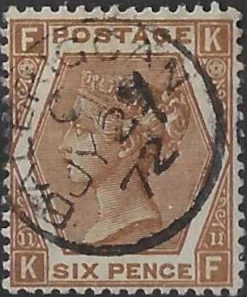 QV, GB 1872, 6d Spray WMK, SG 122, Specialist J79(i)