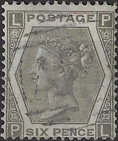 Queen Victoria, Great Britain 1873, 6d Spray WMK, SG 125