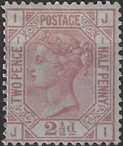 Queen Victoria, GB 1875, 2½d Small Anchor WMK, SG 139