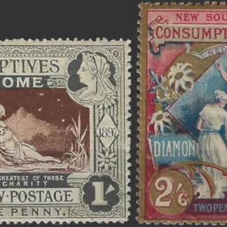 Consumptives, New South Wales 1897, 1/- & 2/6, SG280 & 281