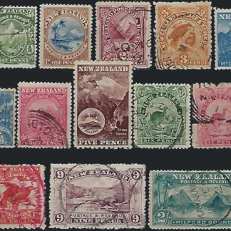 Pictorials,  New Zealand 1898,  ½d to 5/-