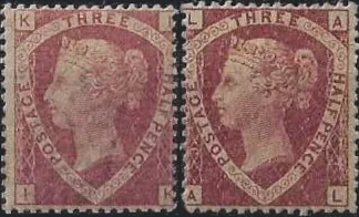 Queen Victoria, Great Britain 1870 - 4, 1½d, SG  51 & 52