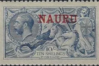 King George V Sea-Horse, Nauru 1916, 10/-, SG  23