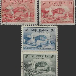 Sydney Harbour Bridge, Australia 1932, 2d - 5/-, SG 141 - 4