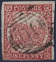 Sydney View, New South Wales 1850, 1d, SG9, ASC 1b