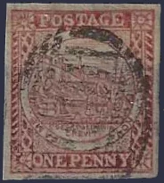 Sydney View, New South Wales 1850, 1d, SG8b