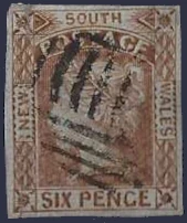 Queen Victoria, New South Wales 1852, 6d, SG74, ASC 7a