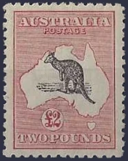 Kangaroos, Australia 1924, £2 3rd WMK, SG45b, ASC 36